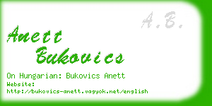 anett bukovics business card